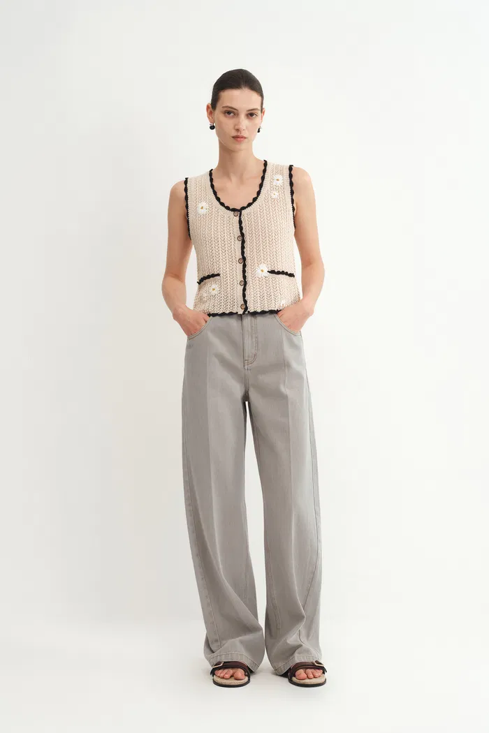 Karin Baggy Jeans in Washed Cotton Denim - Image 2