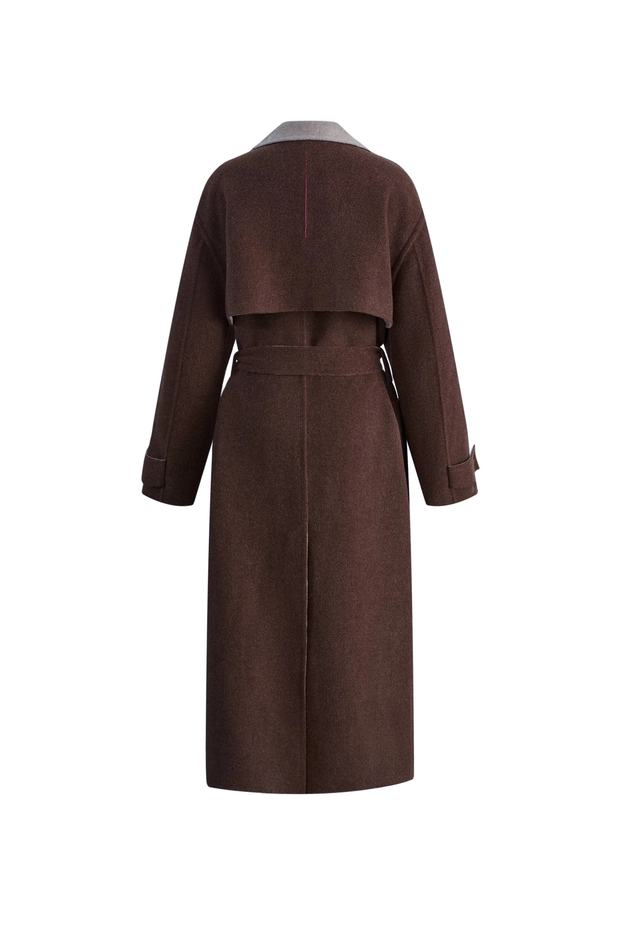 Karla Stand Collar Coat in Merino Wool - Image 11