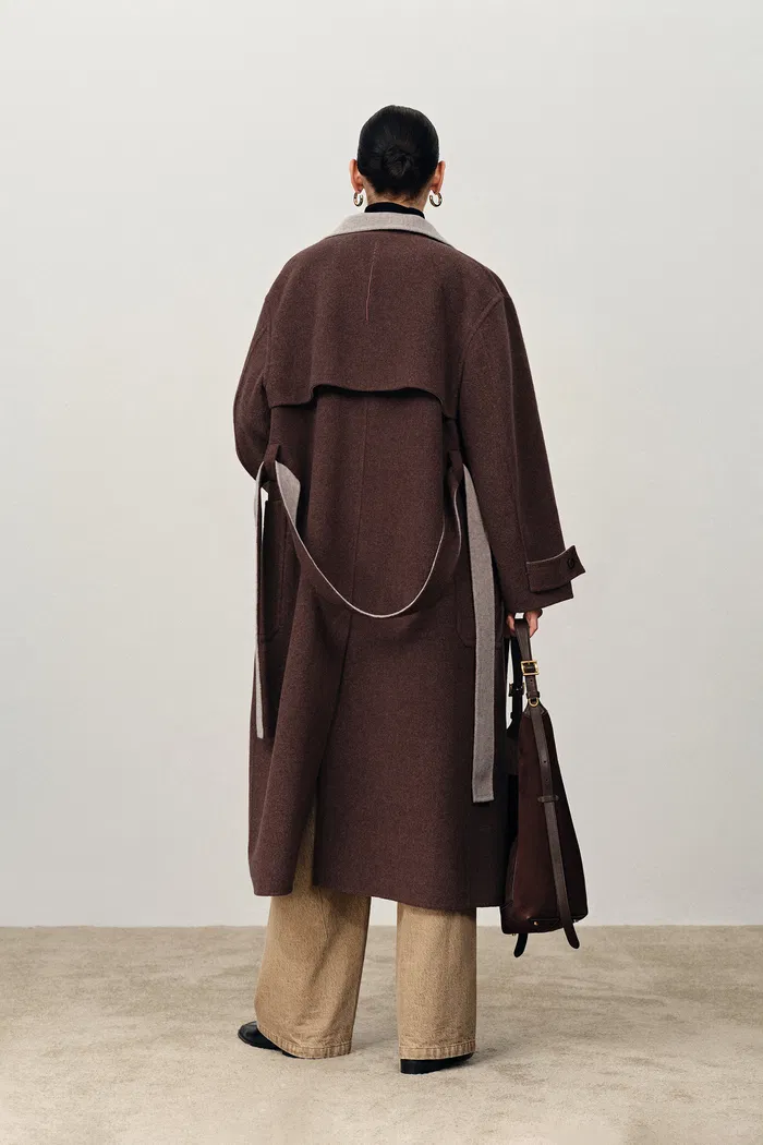 Karla Stand Collar Coat in Merino Wool - Image 6