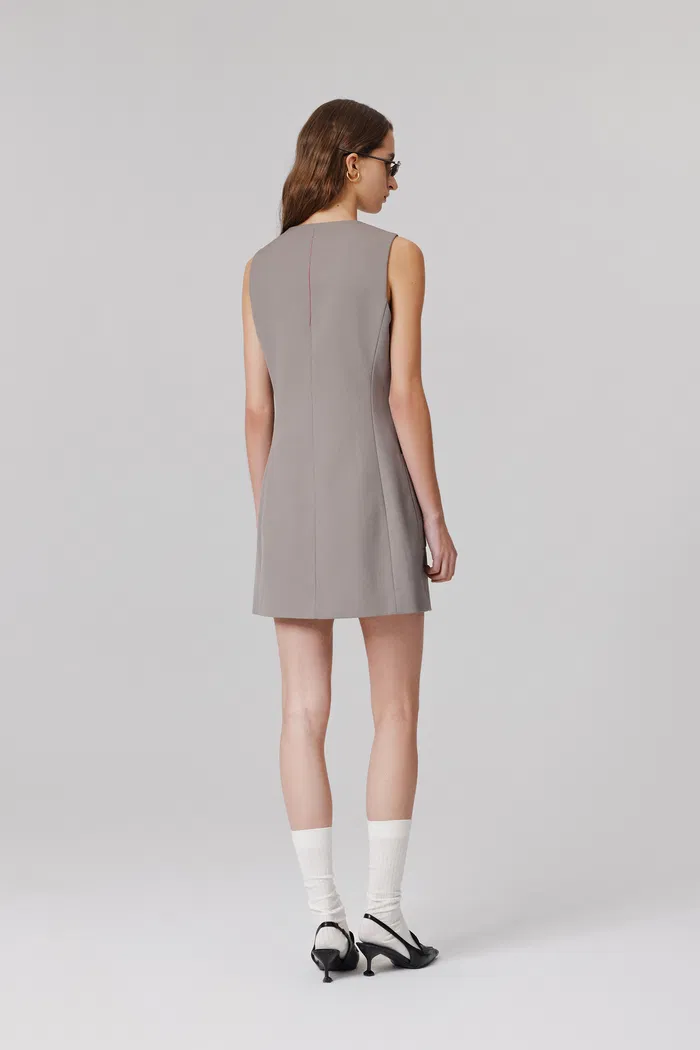 Karlie Cropped Blazer and Vest Dress Set in Wool Blend Twill - Image 5