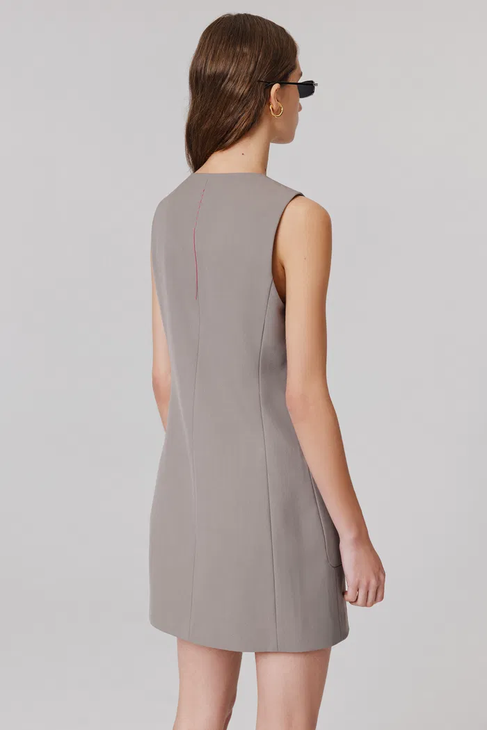 Karlie Cropped Blazer and Vest Dress Set in Wool Blend Twill - Image 7