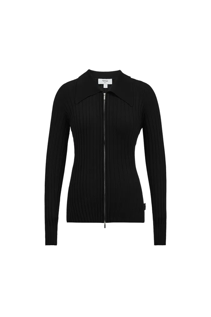 Kiera Double-Zip Cardigan in High Stretch Knit - Image 10