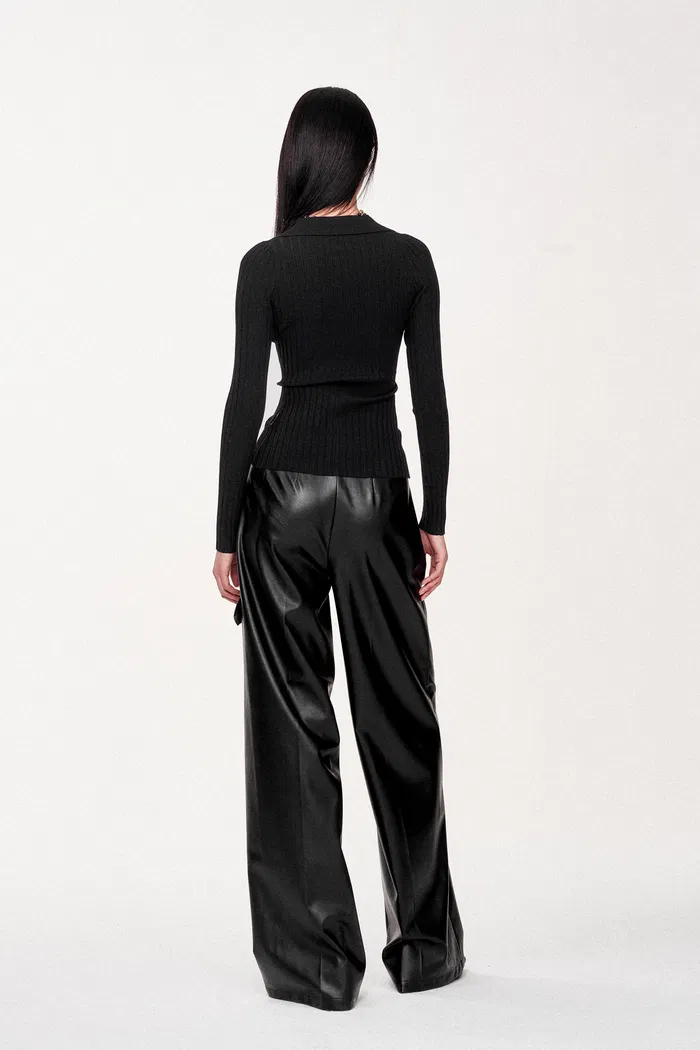Kiera Double-Zip Cardigan in High Stretch Knit - Image 4