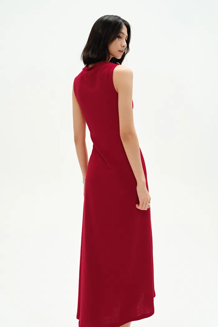 Kiki Asymmetric Knotted Sleeveless Dress in Premium Stretch Knit - Image 6