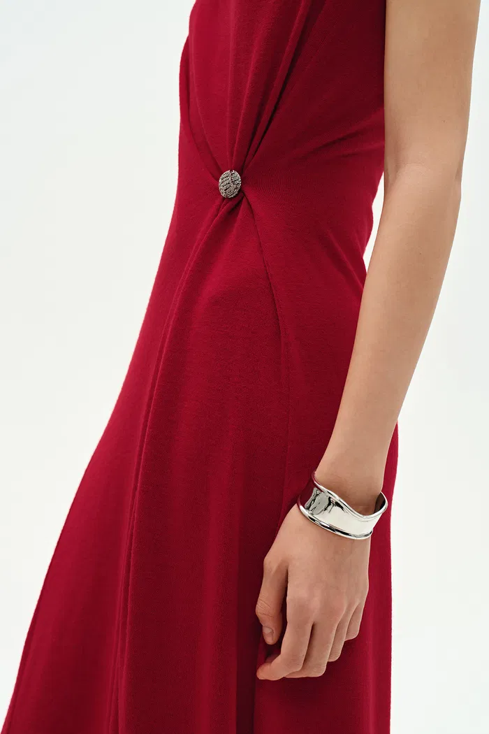 Kiki Asymmetric Knotted Sleeveless Dress in Premium Stretch Knit - Image 8