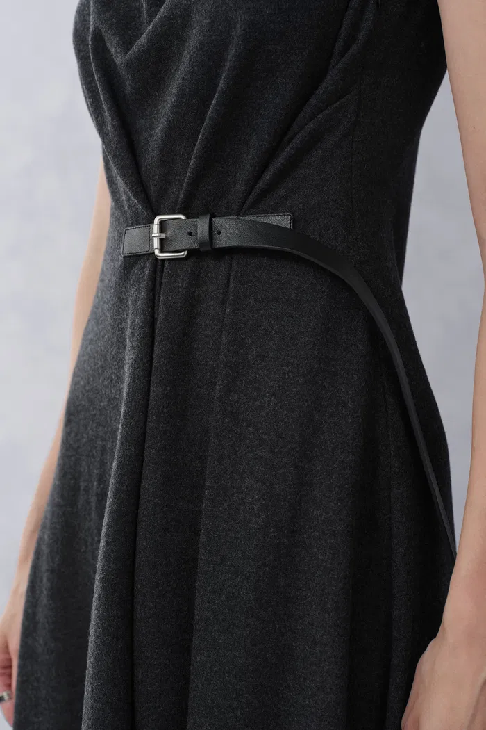 Kira Scoop Neckline Sleeveless Midi Dress in Merino Wool - Image 5