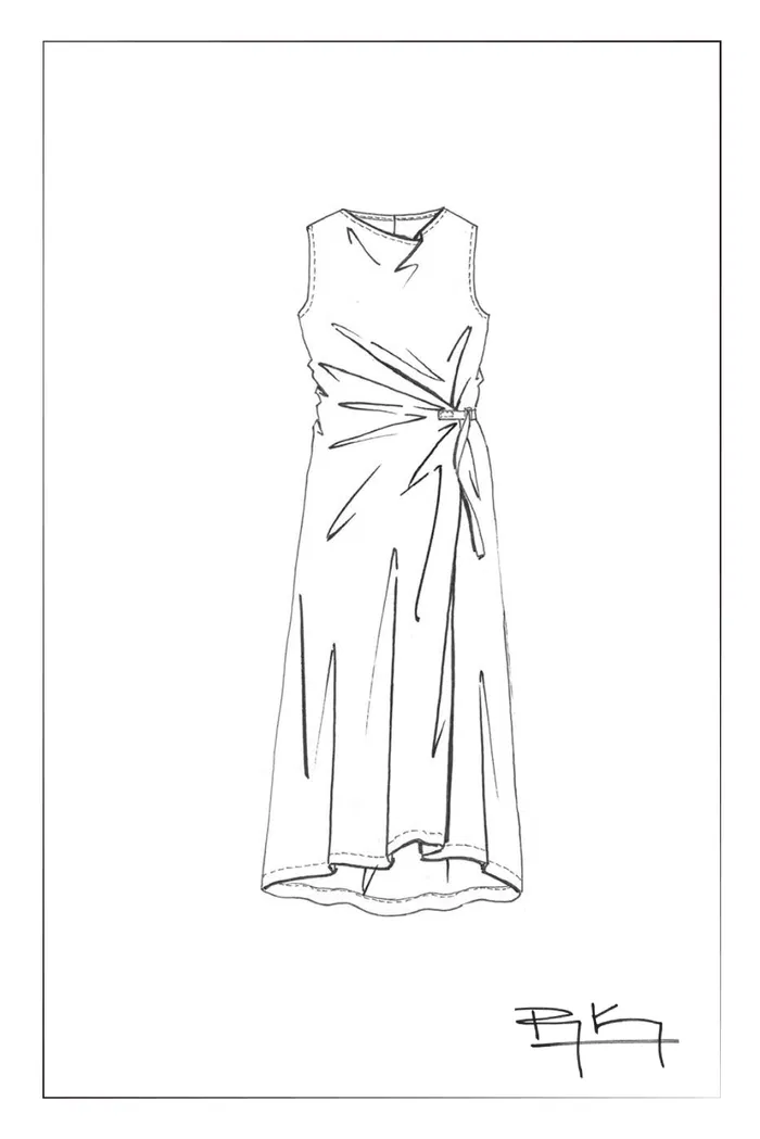 Kira Scoop Neckline Sleeveless Midi Dress in Merino Wool - Image 7