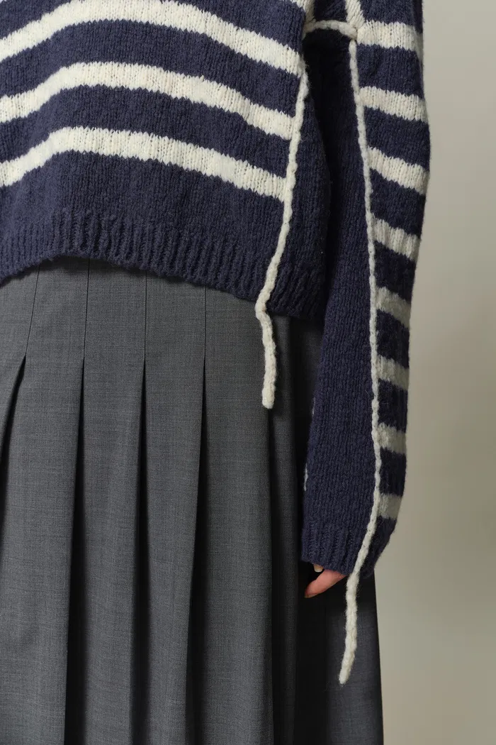 Kirsten Striped Pullover Sweater in Wool Blend Bouclé Knit - Image 8