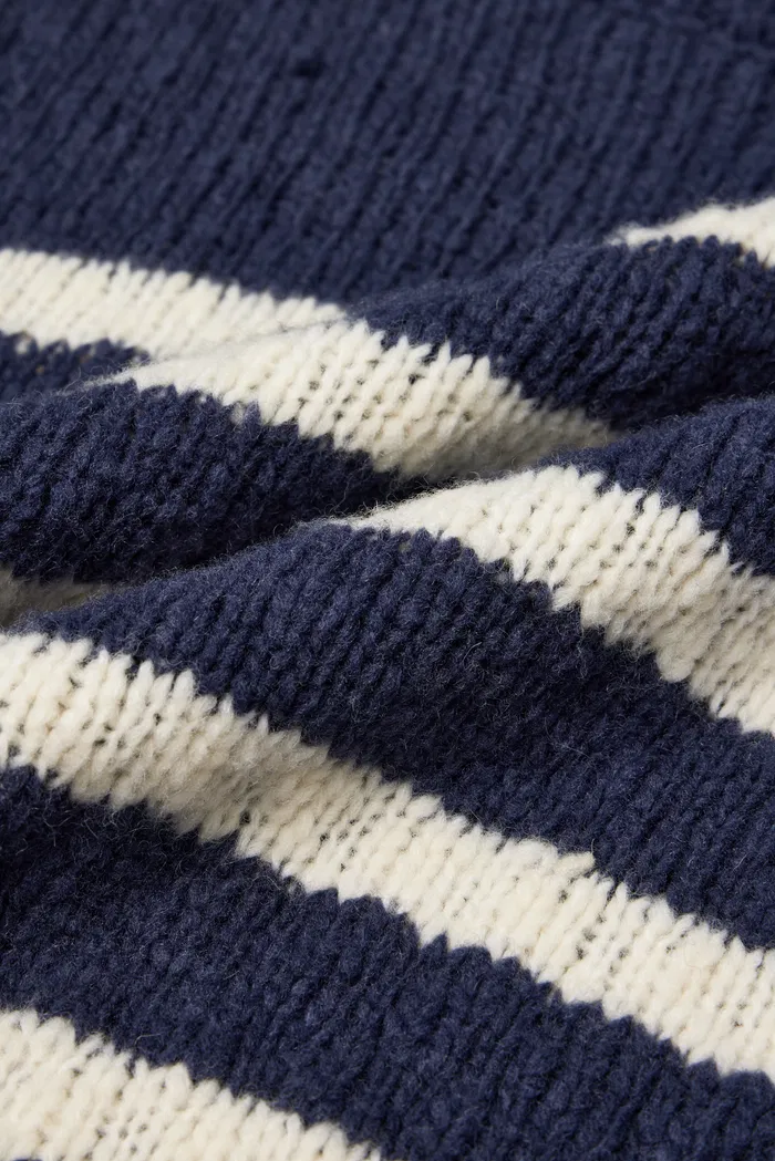 Kirsten Striped Pullover Sweater in Wool Blend Bouclé Knit - Image 9