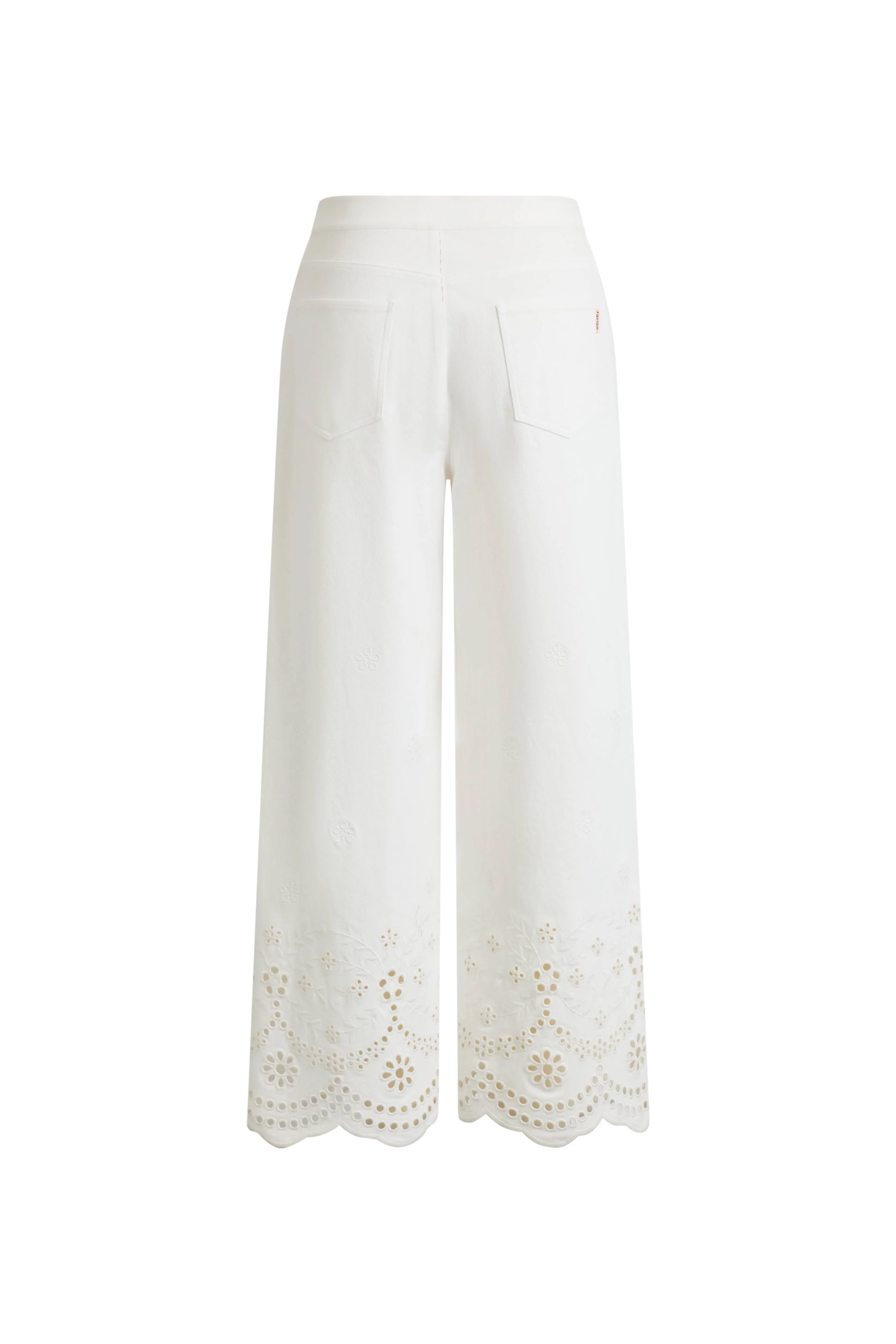 Kyra Embroidery Cropped Pants in Stretchy Cotton Blend - Image 7