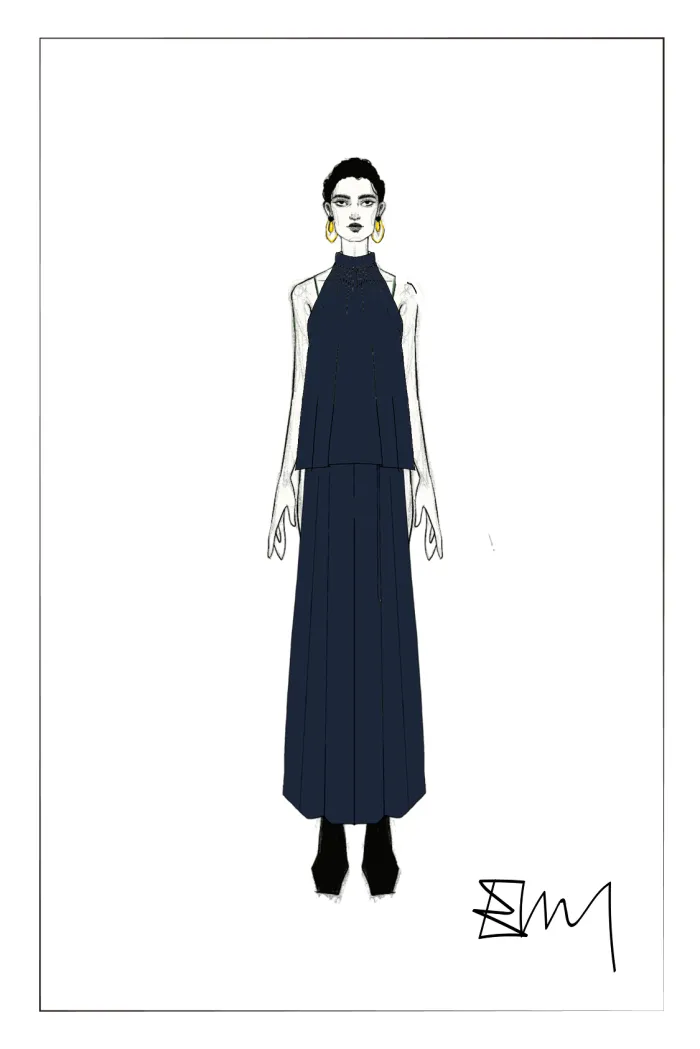 Kyra Sleeveless Vest Top in Lyocell Denim - Image 8