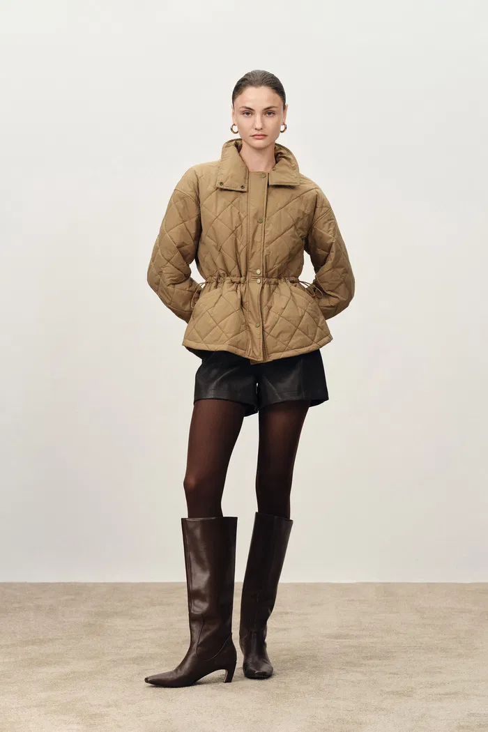 Lauren Adjustable Waist Quilted Jacket in High-Density Nylon