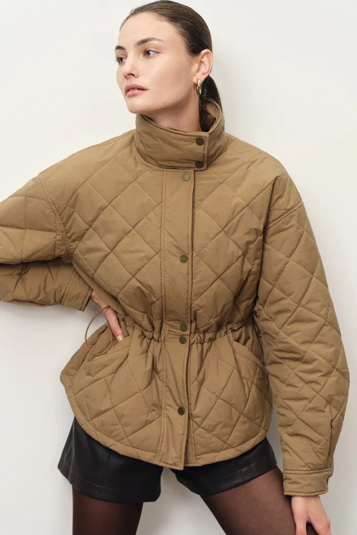 Lauren Adjustable Waist Quilted Jacket in High-Density Nylon - Image 5