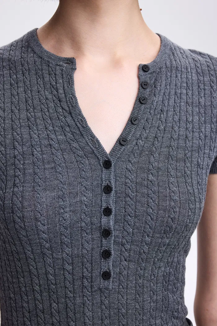 Lauren Cable Top in Merino Wool Knit - Image 6