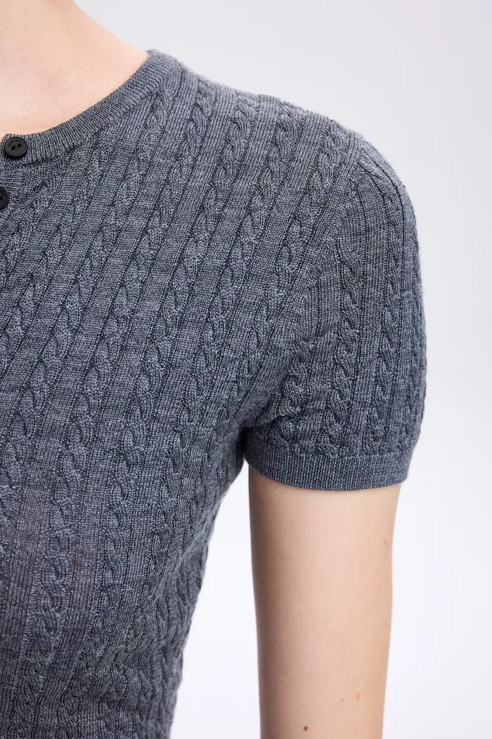 Lauren Cable Top in Merino Wool Knit - Image 7