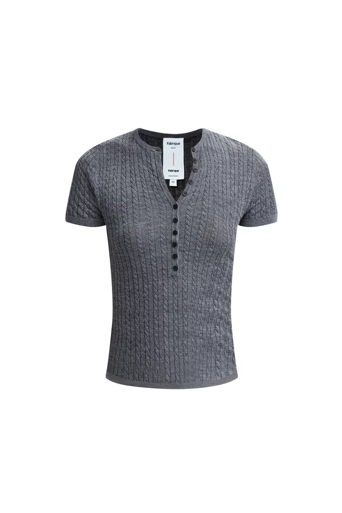 Lauren Cable Top in Merino Wool Knit - Image 9