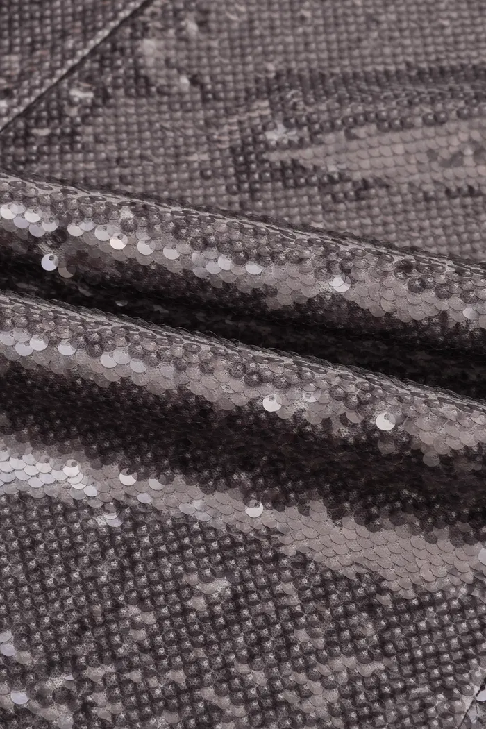 Layering Slit Midi Skirt in Shimmering Mermaid Sequins - Image 9