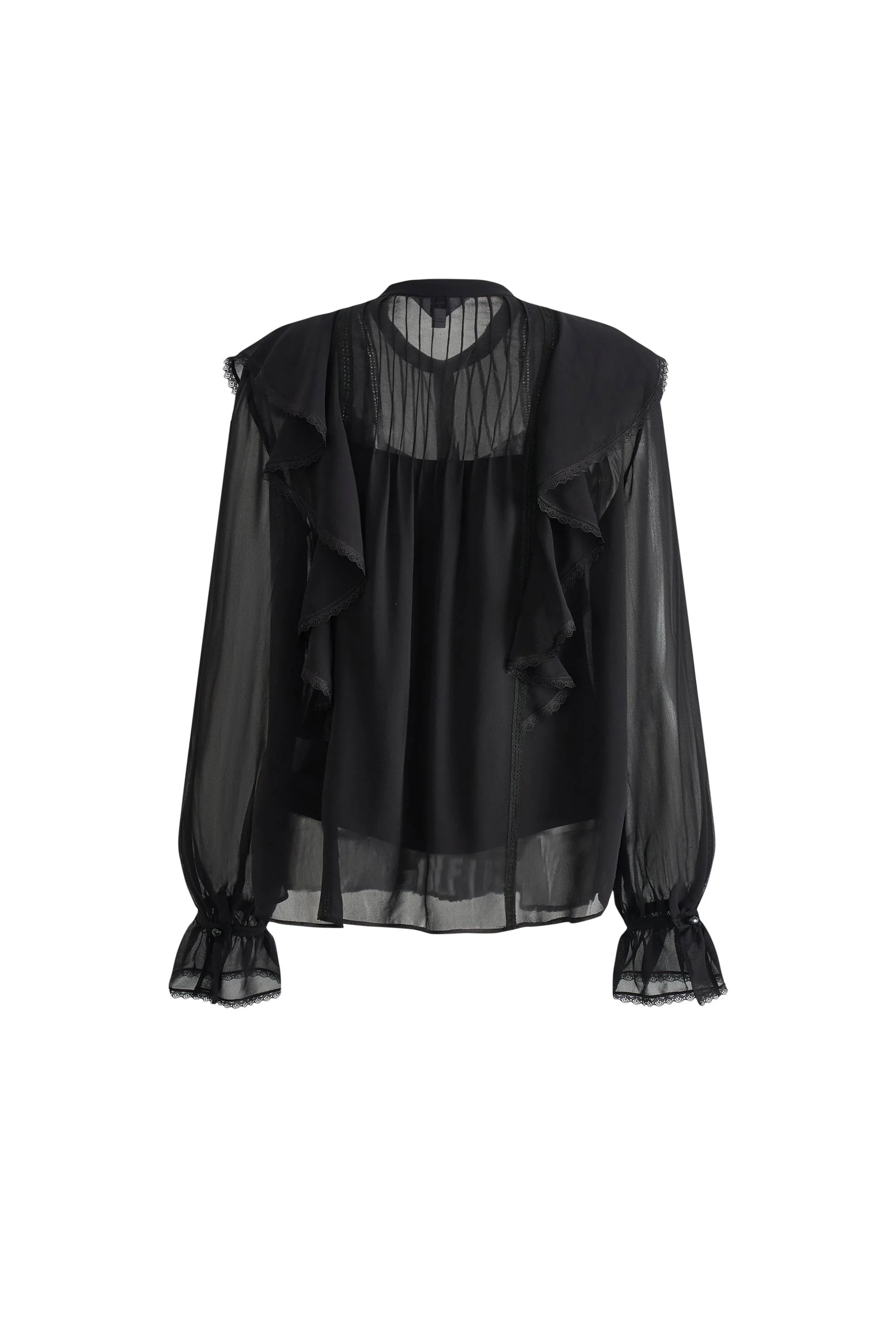 Lea Ruffled Pleated Shirt in Silk Georgette - Image 9