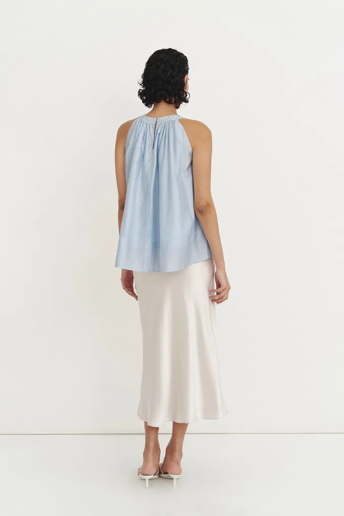 Leah Blue Halter Camisole Top in Lyocell - Image 3