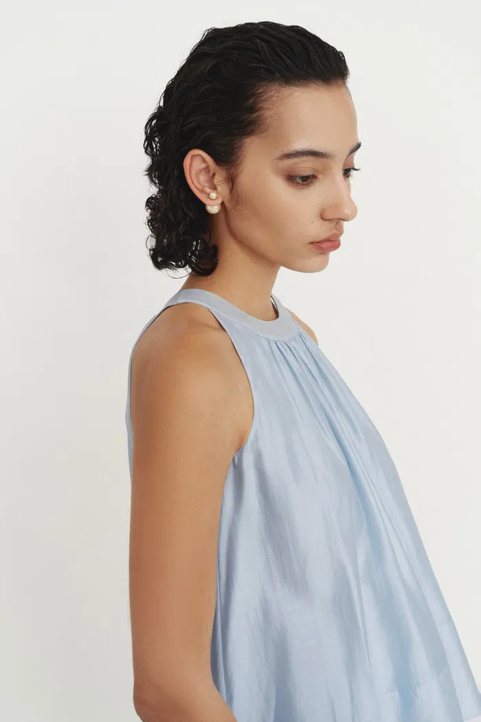 Leah Blue Halter Camisole Top in Lyocell - Image 7