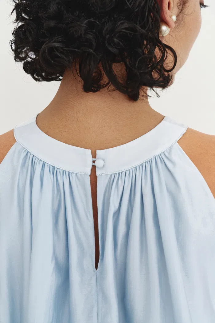 Leah Blue Halter Camisole Top in Lyocell - Image 8