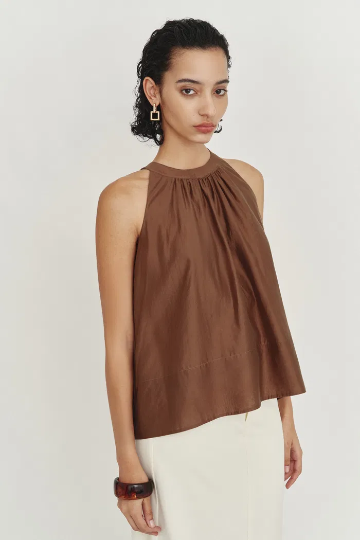 Leah Brown Halter Camisole Top in Lyocell - Image 2