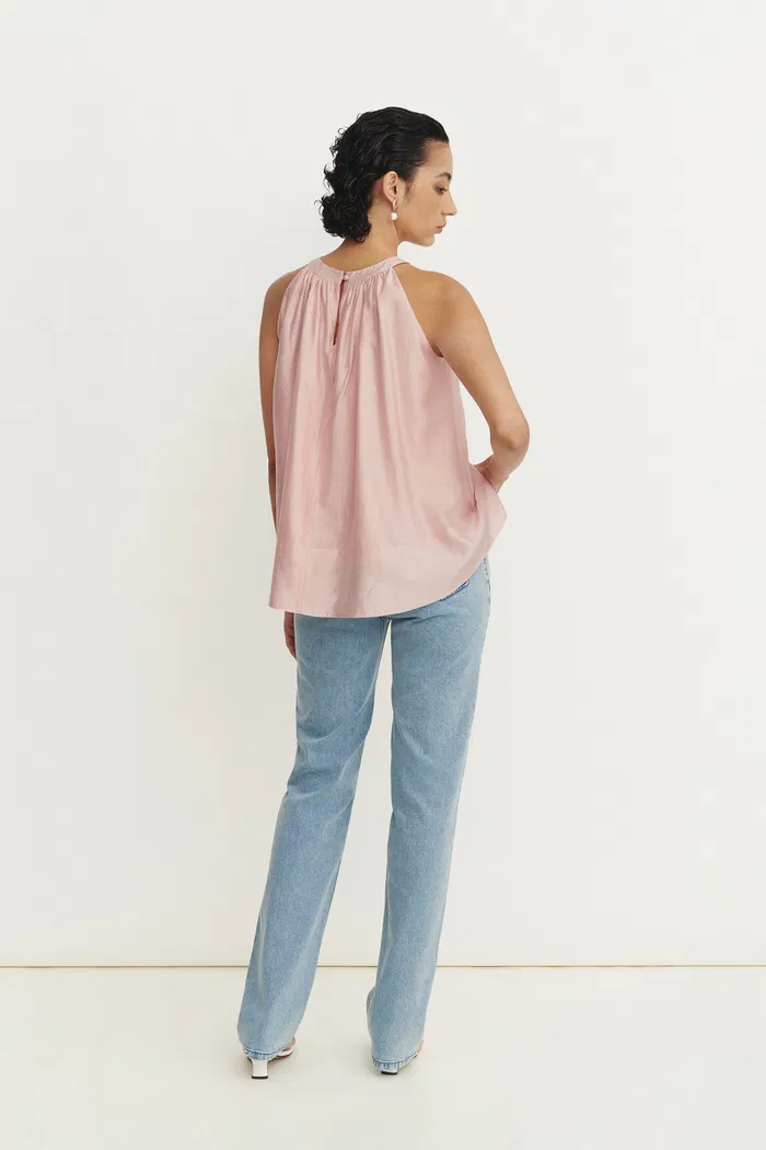 Leah Pink Halter Camisole Top in Lyocell - Image 5