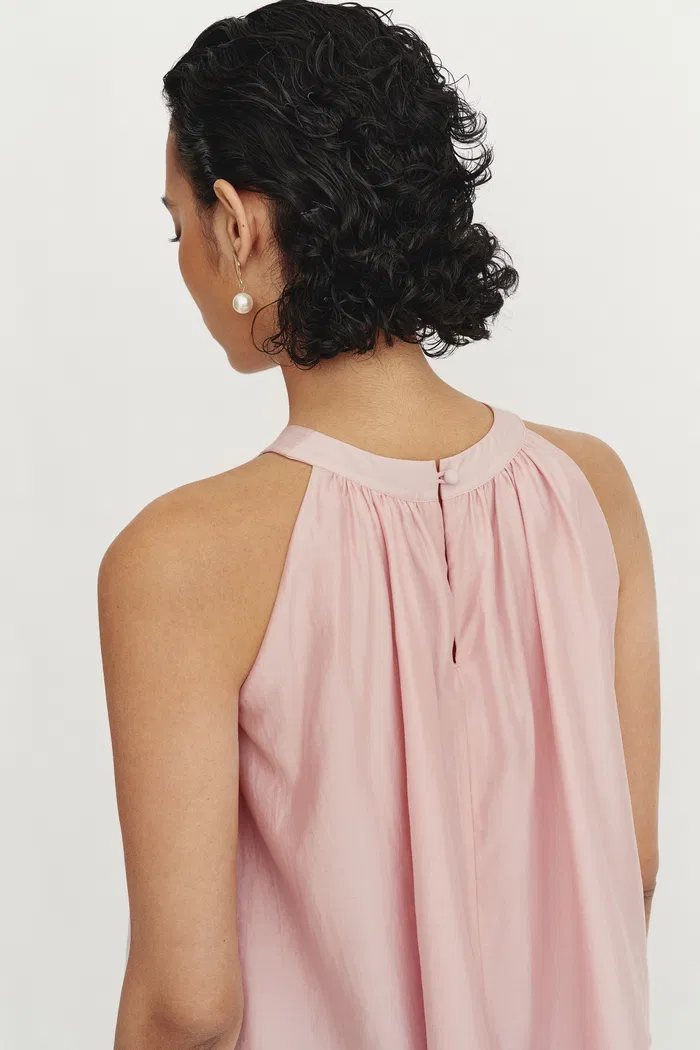 Leah Pink Halter Camisole Top in Lyocell - Image 7