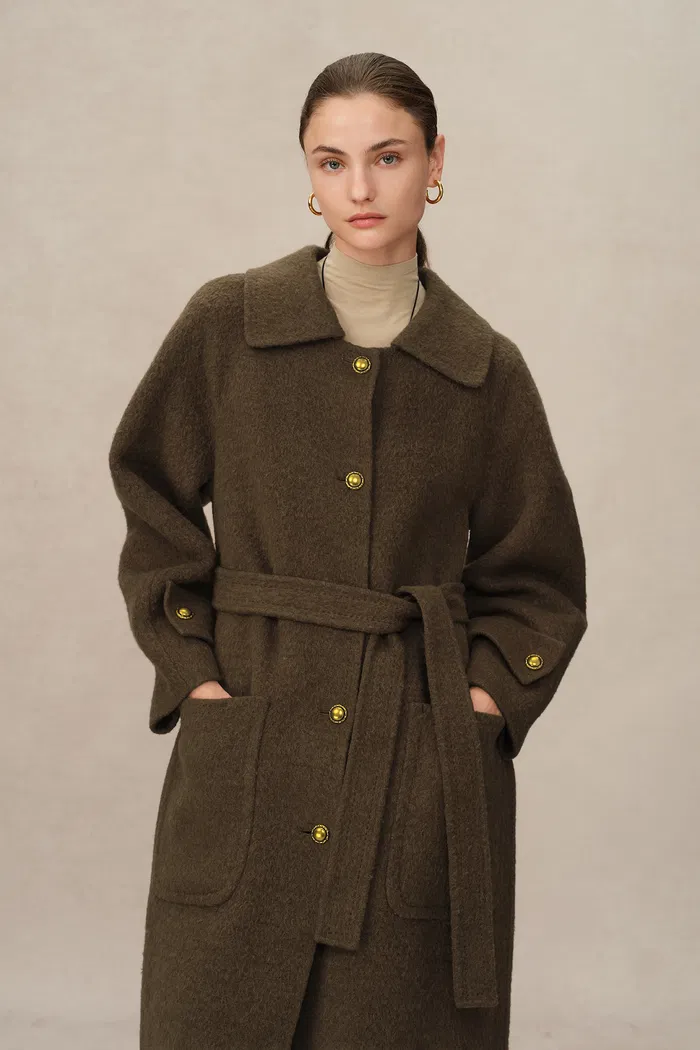 Lena Vintage Style Cocoon Coat in Suri Alpaca - Image 2