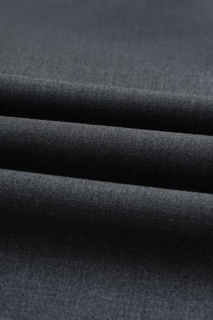 Leona Pleated High Slit Midi Skirt in Fine Worsted Wool - Image 9