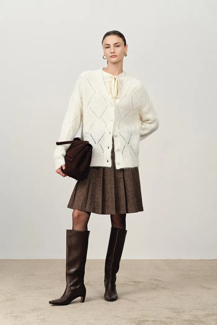 Lila Sparkling Cardigan in Alpaca Sequin Yarn