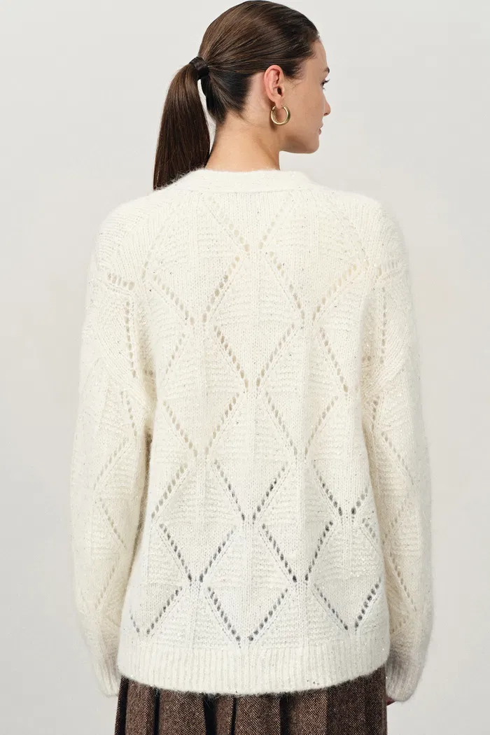Lila Sparkling Cardigan in Alpaca Sequin Yarn - Image 6