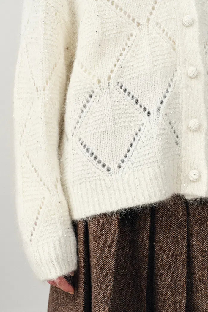Lila Sparkling Cardigan in Alpaca Sequin Yarn - Image 8