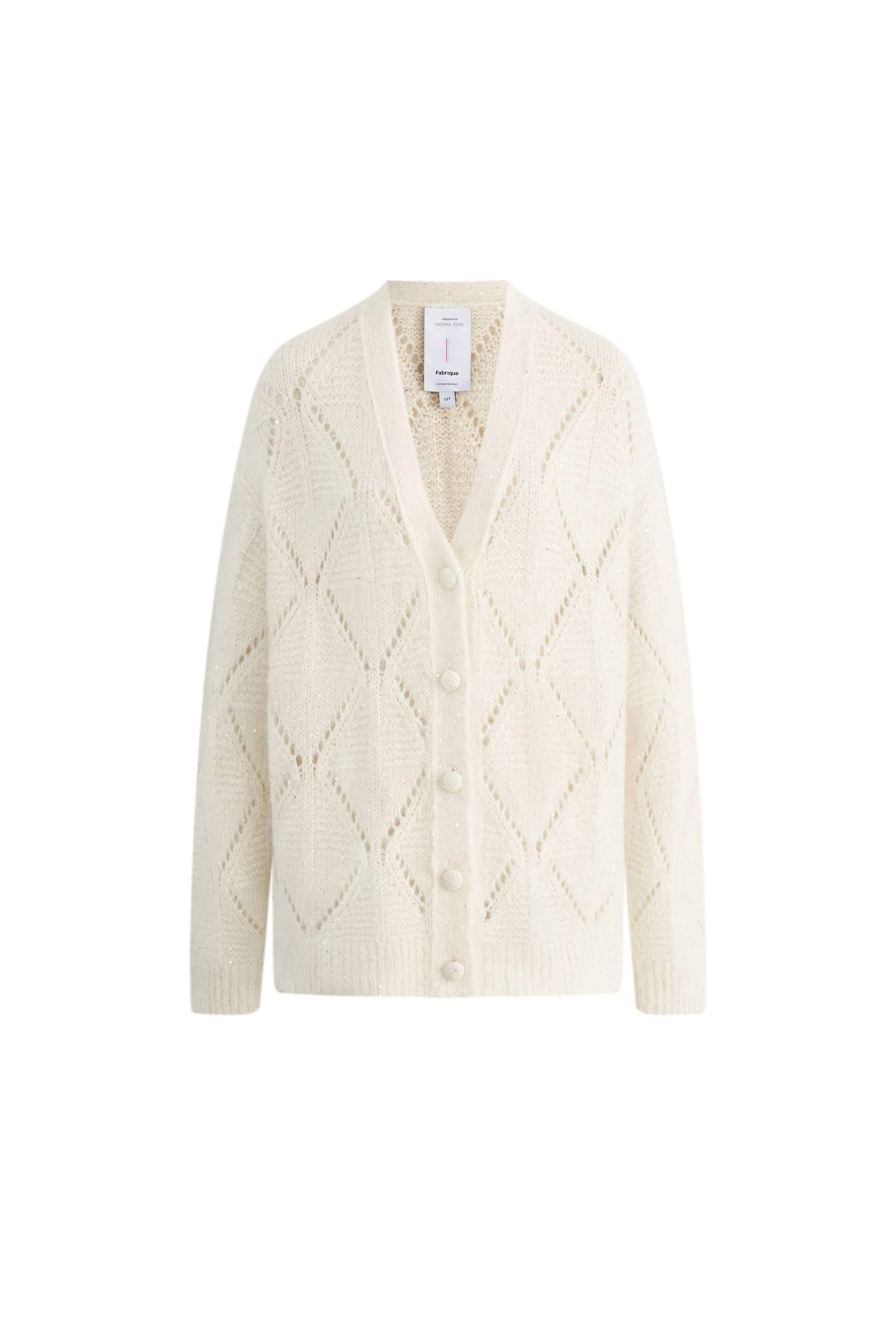 Lila Sparkling Cardigan in Alpaca Sequin Yarn - Image 9