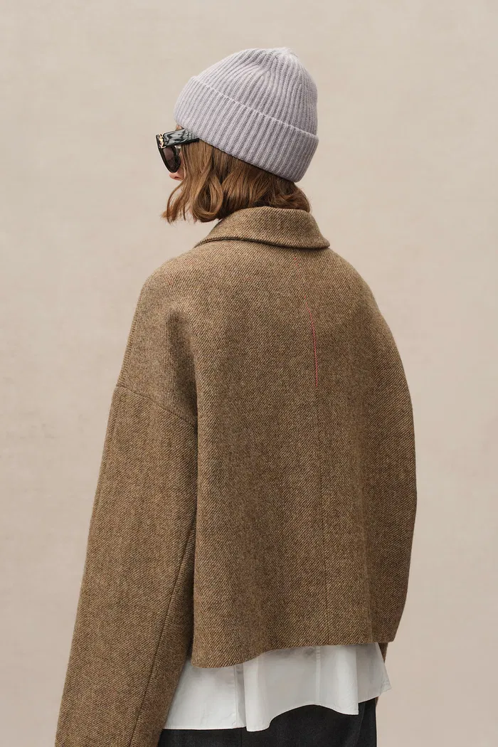 Lily Woolen Short Coat in Midweight Wool Twill - Image 11