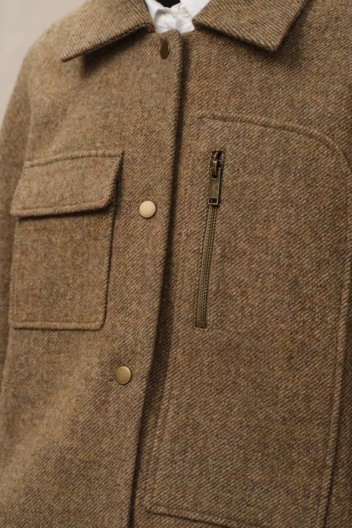 Lily Woolen Short Coat in Midweight Wool Twill - Image 12