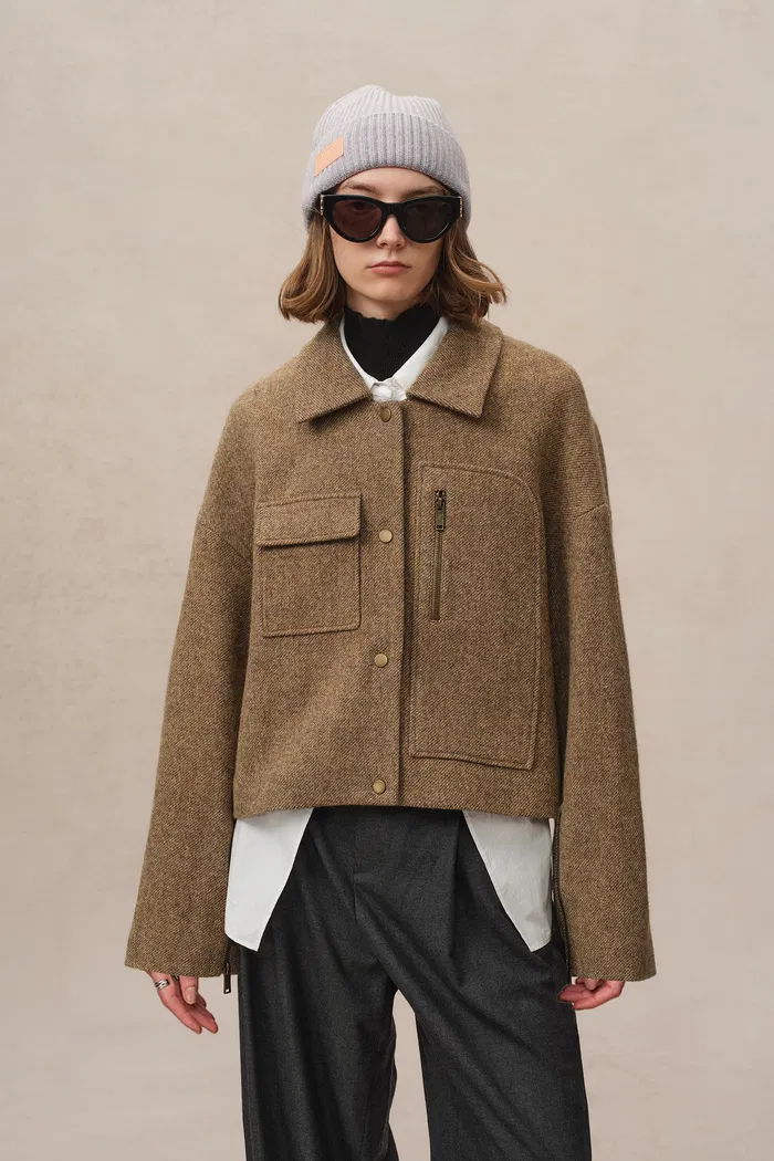 Lily Woolen Short Coat in Midweight Wool Twill - Image 2