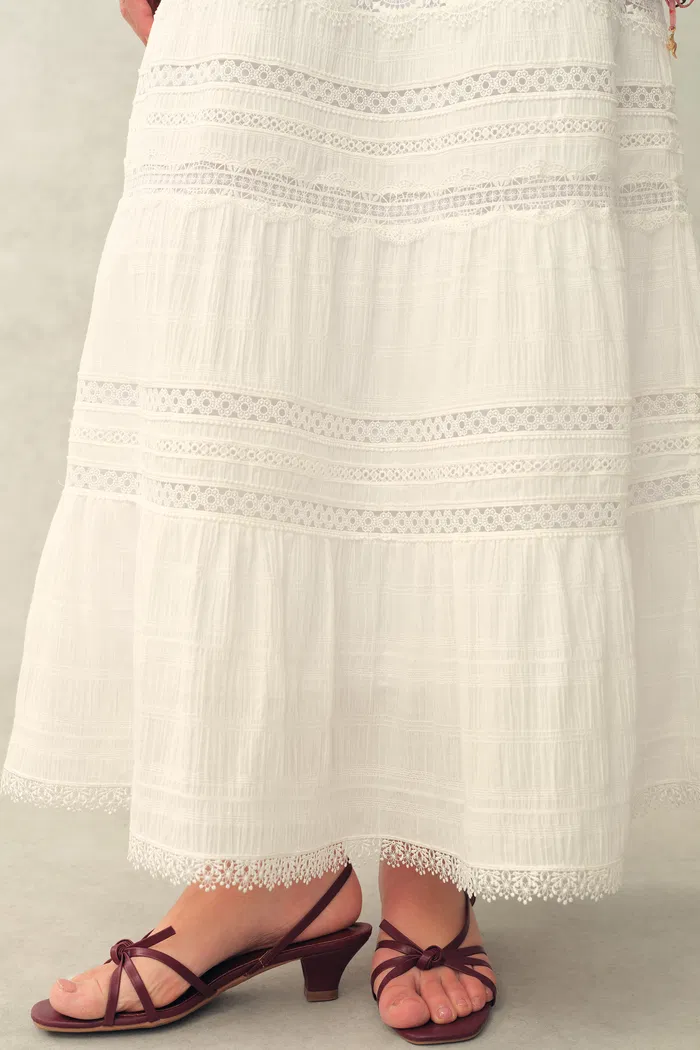 Liora Boho Lace Maxi Skirt in Cotton - Image 5