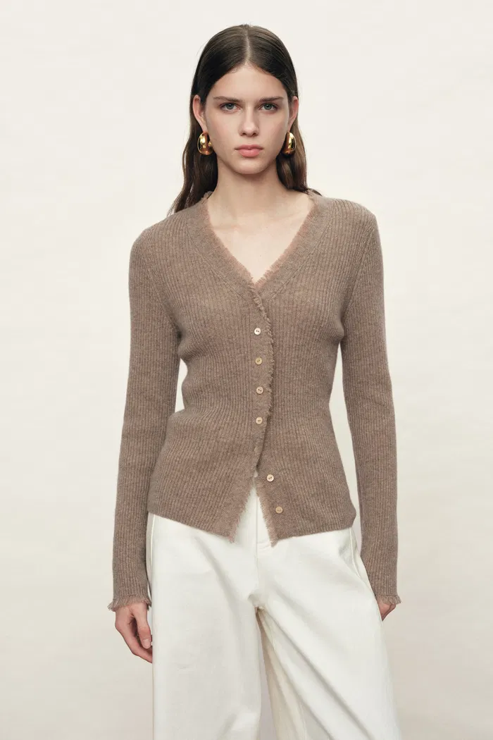 Liora Fringe Button-Front Cardigan in Cashmere Knit - Image 2