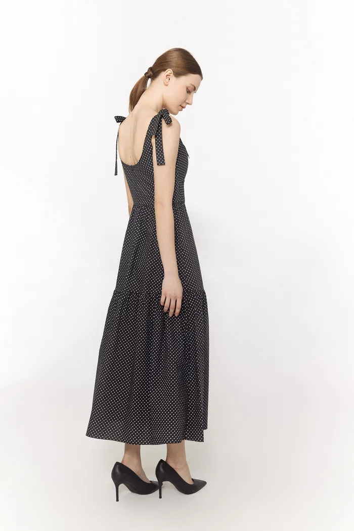Lola Polka Dot Dress in Cotton - Image 3