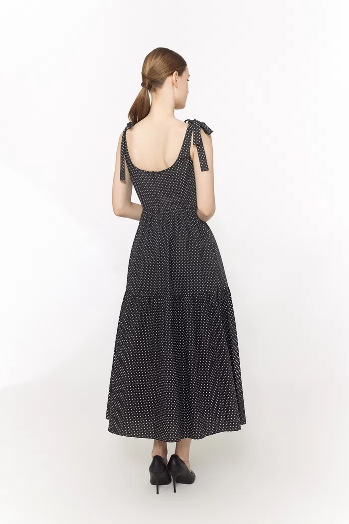 Lola Polka Dot Dress in Cotton - Image 4