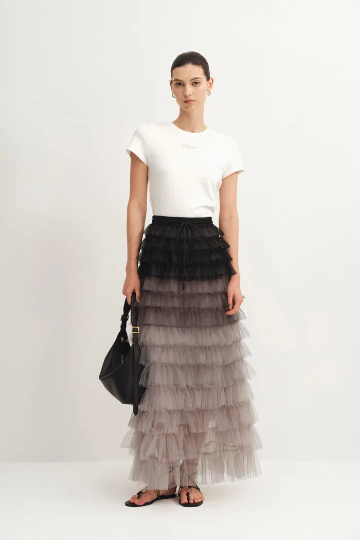 Lorelei Lace Mesh Tulle Skirt in Gradient Tulle - Image 2