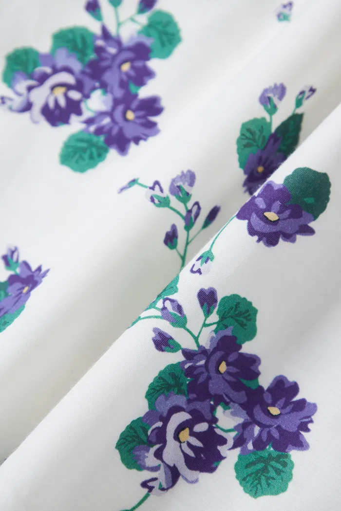 Lottie Floral Print Dress in Silk Cotton Blend - Image 8