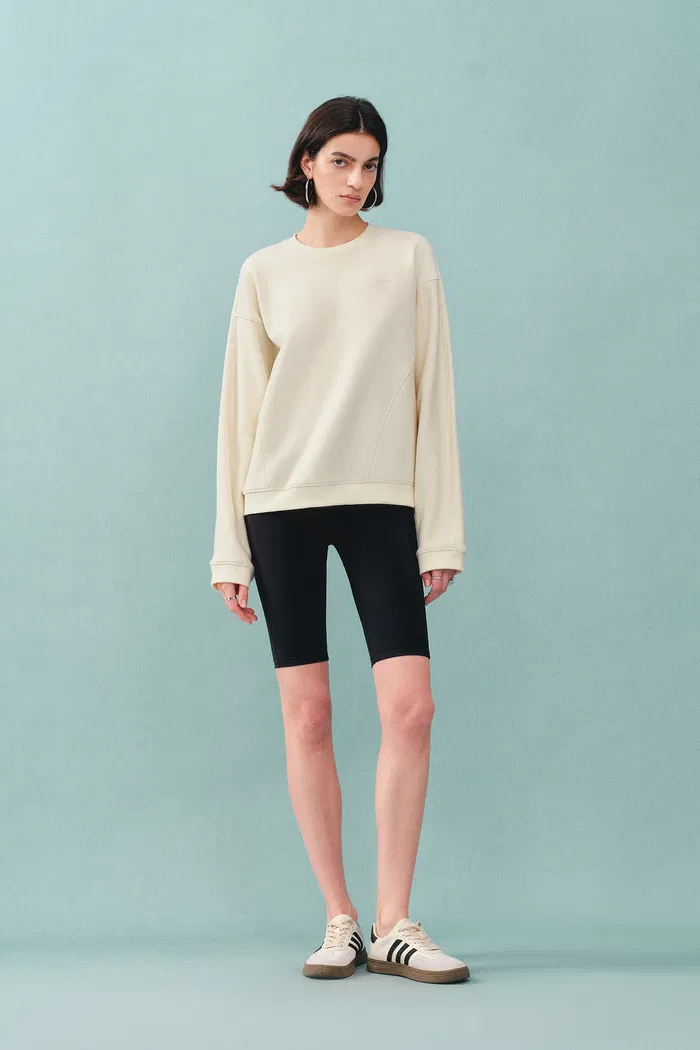 Lotus Beige Crewneck Sweatshirt in Cotton - Image 4