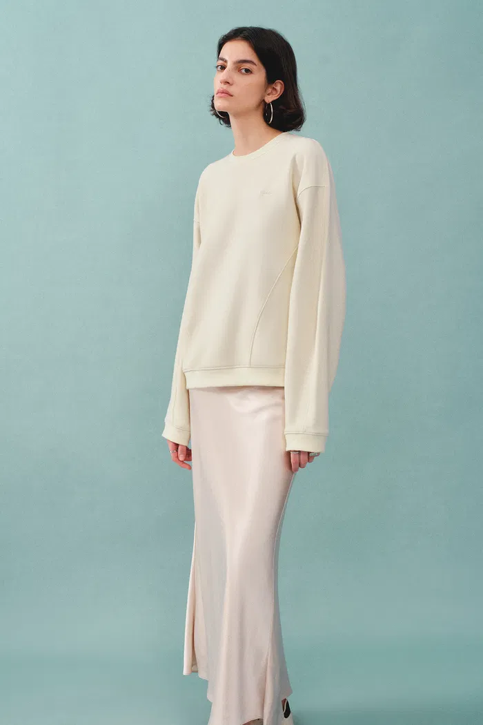 Lotus Beige Crewneck Sweatshirt in Cotton - Image 9