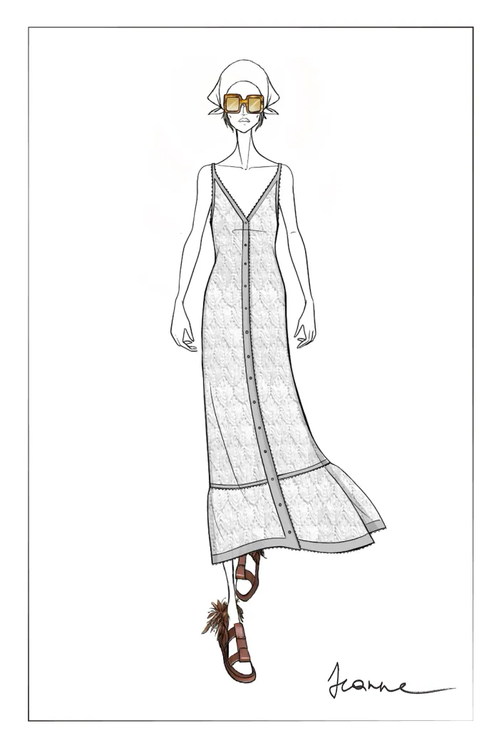 Louise Faux Crochet Cover Up Sleeveless Dress in Cotton Yarn Blend - Image 6