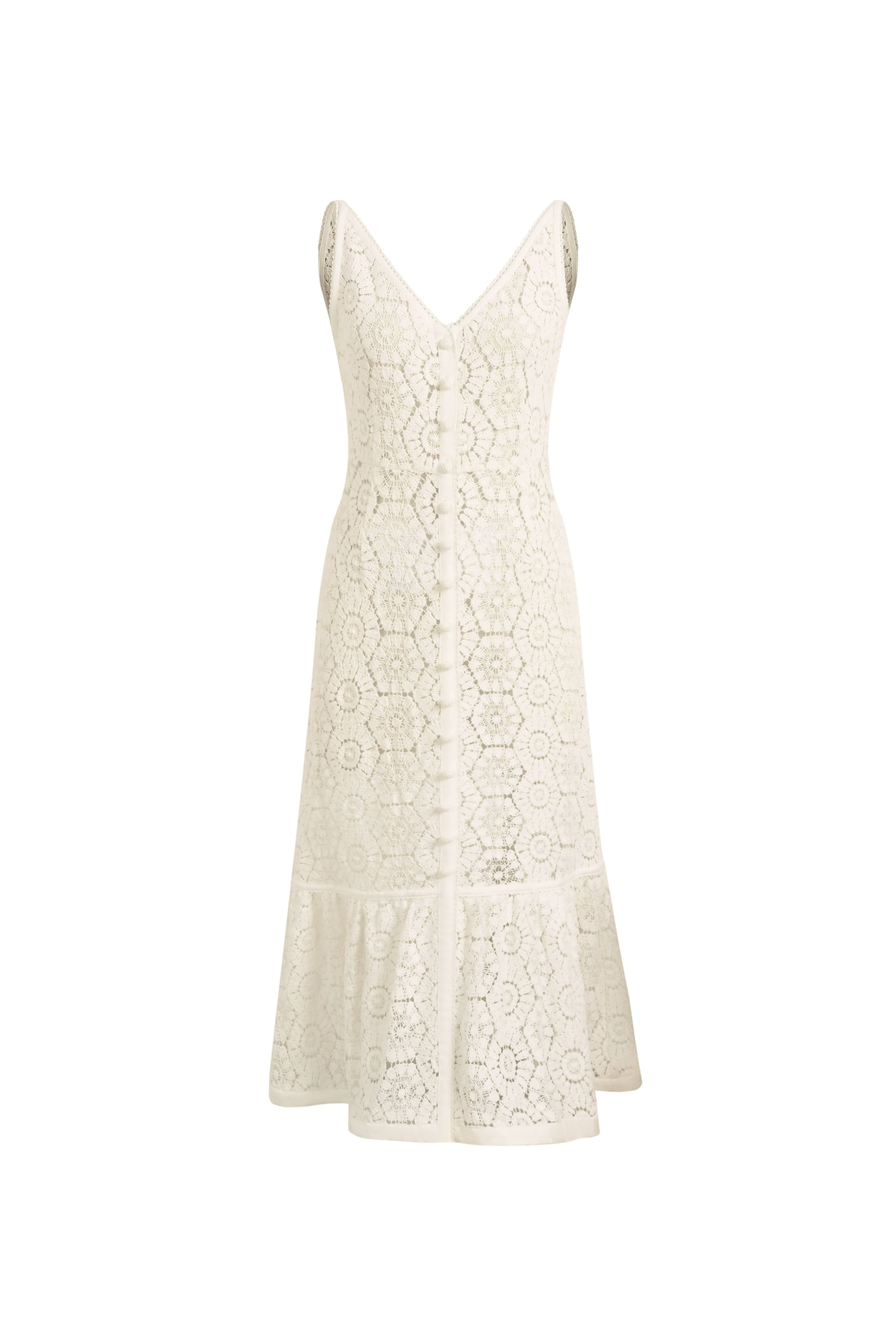 Louise Faux Crochet Cover Up Sleeveless Dress in Cotton Yarn Blend - Image 7