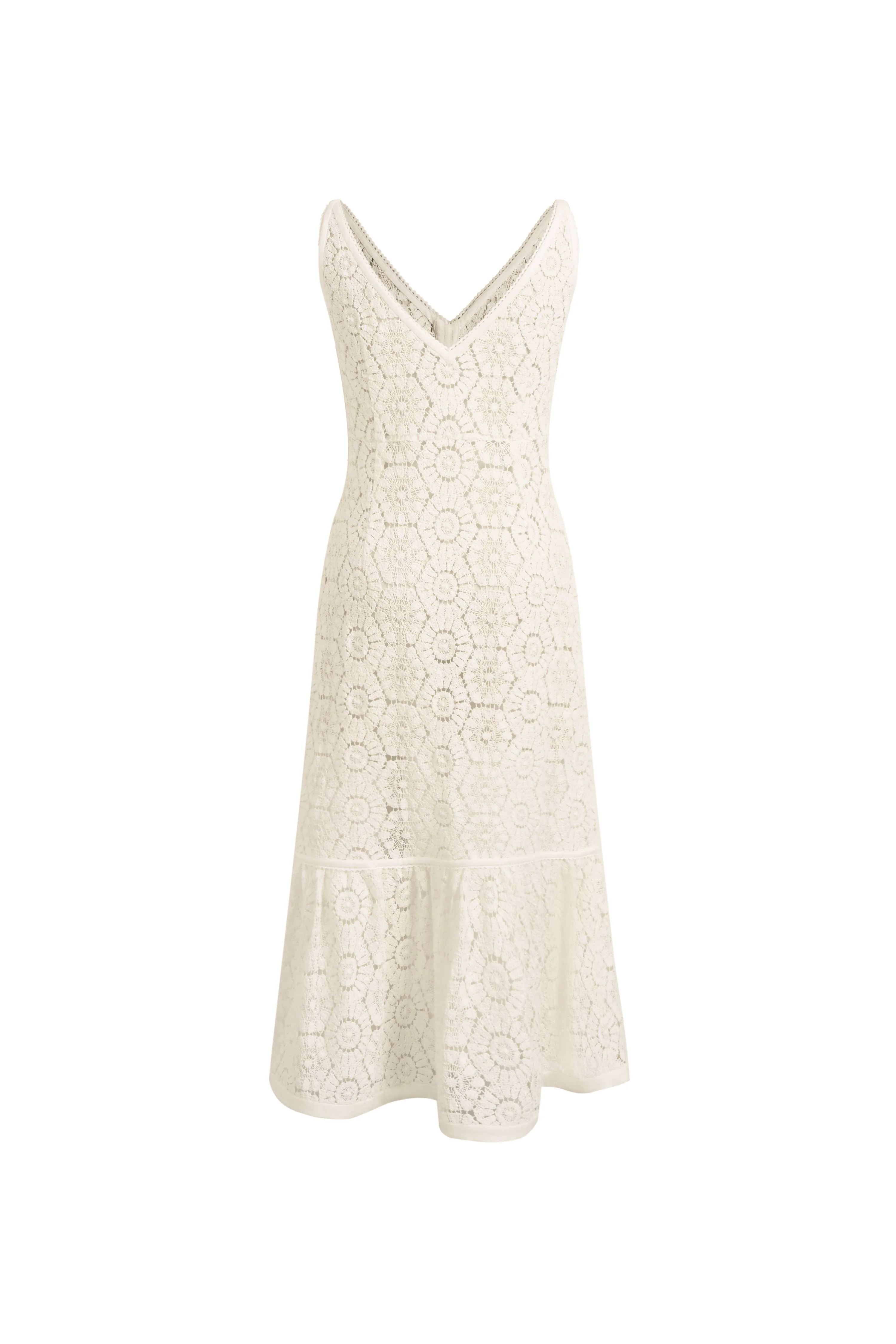 Louise Faux Crochet Cover Up Sleeveless Dress in Cotton Yarn Blend - Image 8