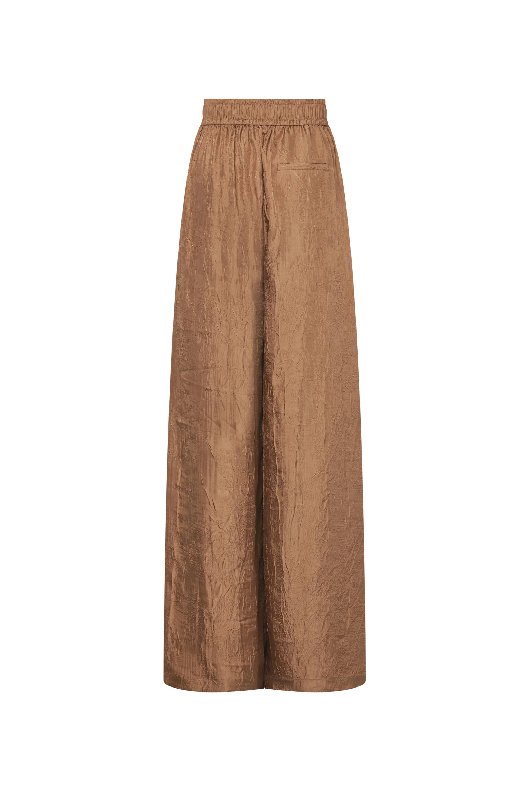 Louise Textured Loose Boho Pants in Wrinkled Satin - Image 12