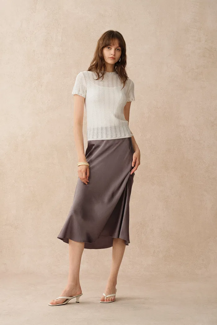 Lowell Open Knit Crew Neck Top in Australian Merino Wool - Image 7